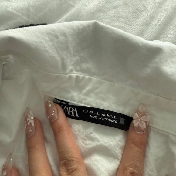 Button up Black and white Zara dress Size XS - Picture 3 of 4